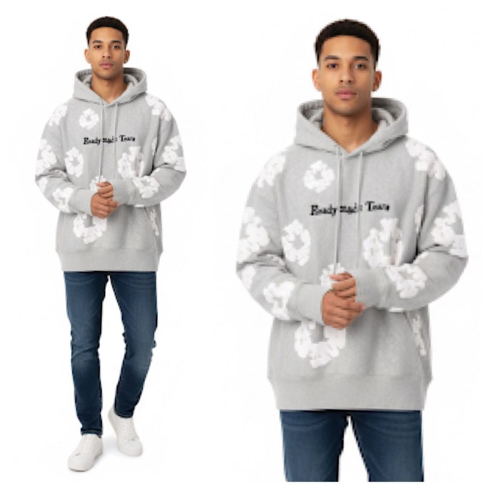 NEW READYMADE x Denim Tears Cotton Wreath Hoodie Sweatshirt Grey Size XL